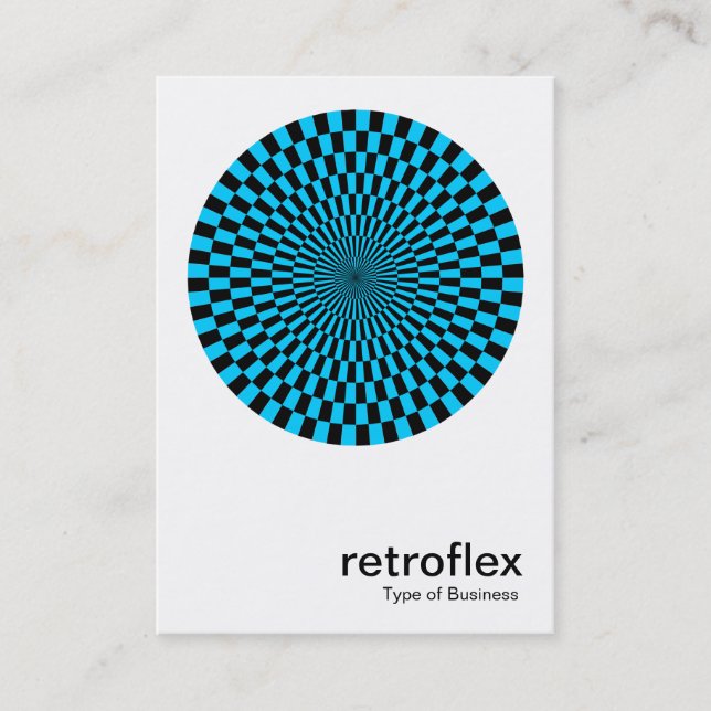 Retro Op Art - Himlar Blue and Black Visitkort (Framsida)