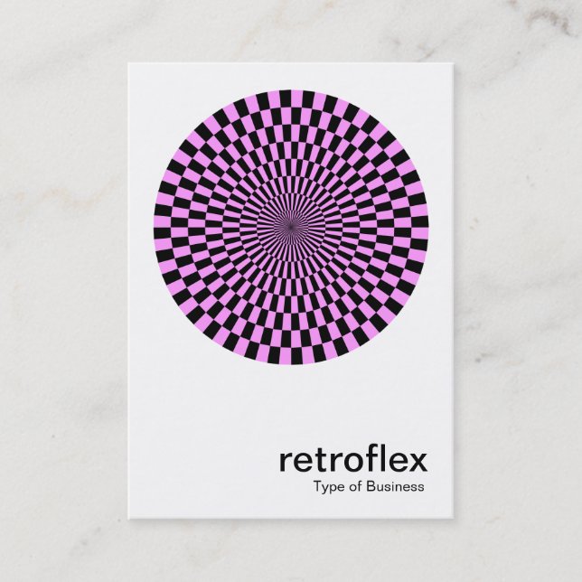 Retro Op Art - Light Violet and Black Visitkort (Framsida)