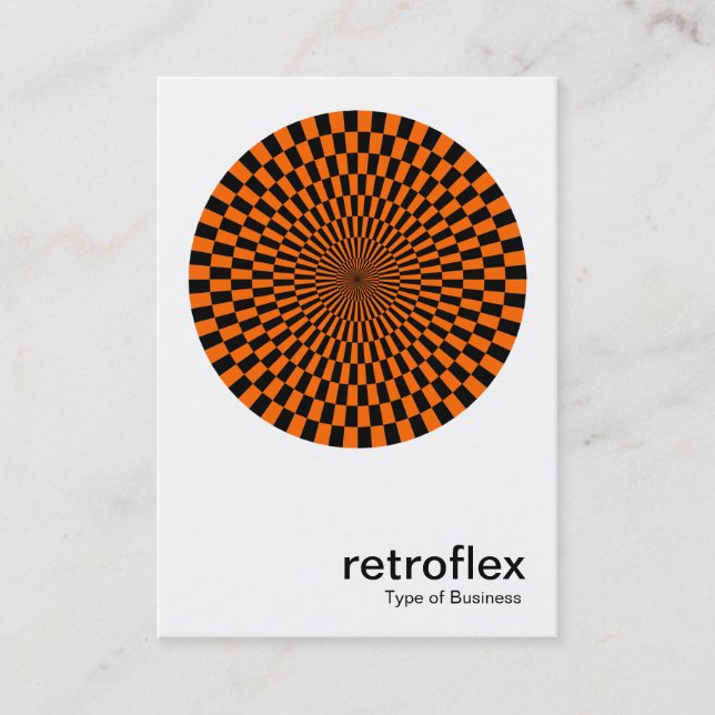 Retro Op Art - Orange och svart Visitkort (Framsida)