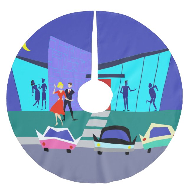 Retro Open House Party Julgran Skirt Julgransmatta Borstad Polyester (Framsidan)