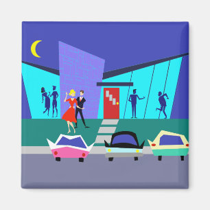 Retro Open House Party Magnet