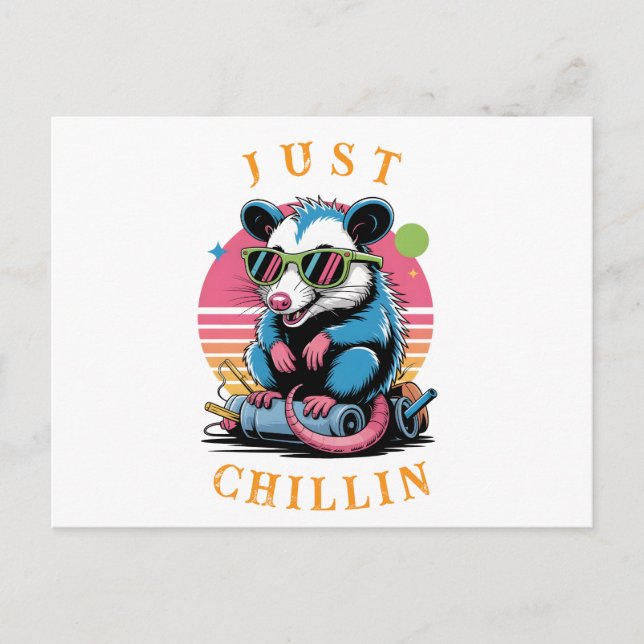 Retro Opossum Alternative Hälsning Helg Vykort (Framsida)