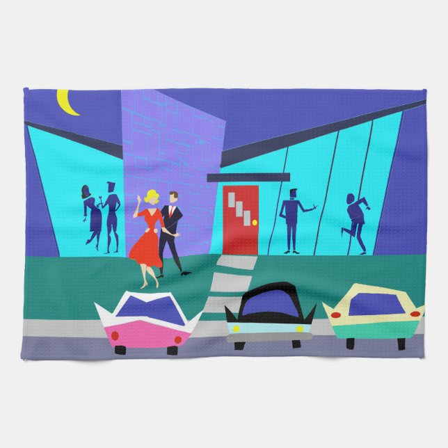 Retro öppen huspartykökshandduk kökshandduk (Horisontell)