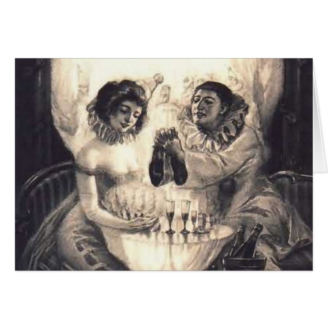 Retro optisk illusion för skallekärlek hälsningskort (Framsidan Horizontal)