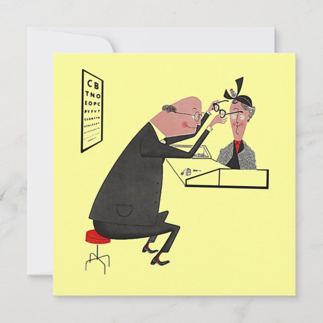 Retro optometriker studentfest eller inbjudan (Framsida)