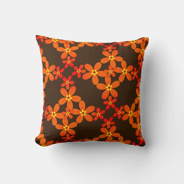 retro orange 1970 för tapet kudde (Framsida)
