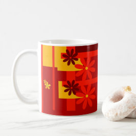 Retro orange 1970-talet kaffemugg