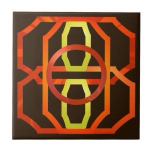 Retro orange 1970-talet kakelplatta