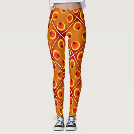 Retro orange 1970-talet leggings