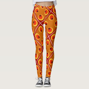 Retro orange 1970-talet leggings