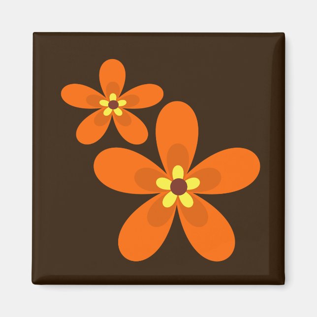 Retro orange 1970-talet magnet (Framsidan)