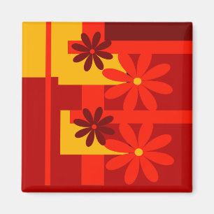 Retro orange 1970-talet magnet