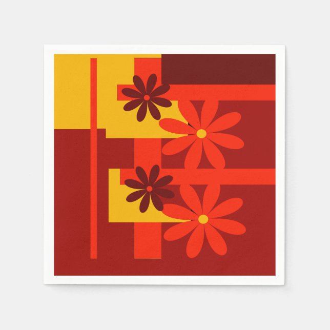 Retro orange 1970-talet pappersservett (Framsidan)