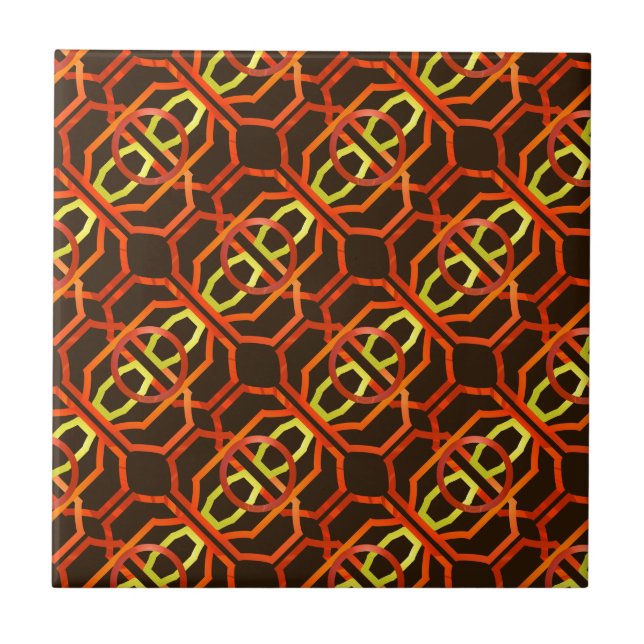 Retro orange 70-tal kakelplatta (Framsidan)