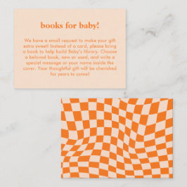 Retro Orange Abstract Check Custom Books for Baby Tilläggskort