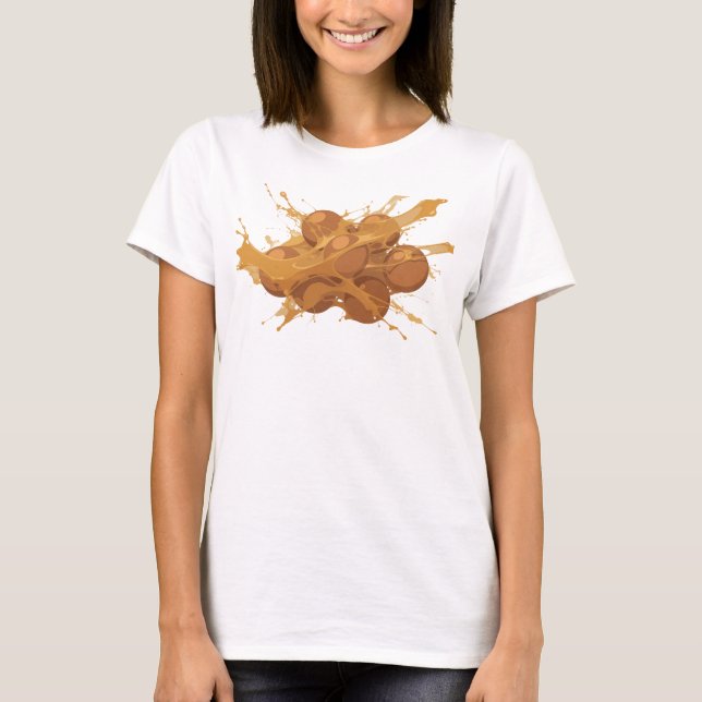 Retro Orange Abstrakt Apelsin Art Print T Shirt (Framsida)
