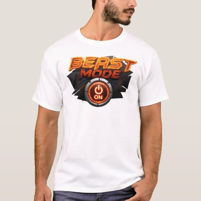 Retro Orange BEAST MODE PÅ Originaldesign T Shirt (Framsida)