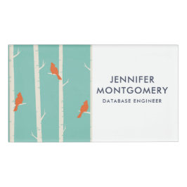 Retro Orange Birds on Birch Träd Illustration