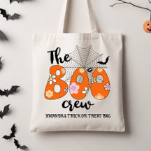 Retro Orange Black Boo Crew Bus eller godis Tote