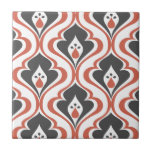 Retro  Orange Black Mönster dekorativ panel Kakelplatta<br><div class="desc">En modern dekorativ keramisk platta i röd orange,  svart och vit,  vintagens abstrakt formar mönster för dina DIY-projekt i hemmet,  till exempel dekorationsbrickor,  köksryggsplash,  badrumsdusch och duschmössor,  kameromger och ramade plattor.</div>