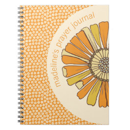 Retro Orange Blommigt Prayer Journal Anteckningsbok