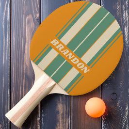 Retro Orange Brädremsor med namn Pingisracket