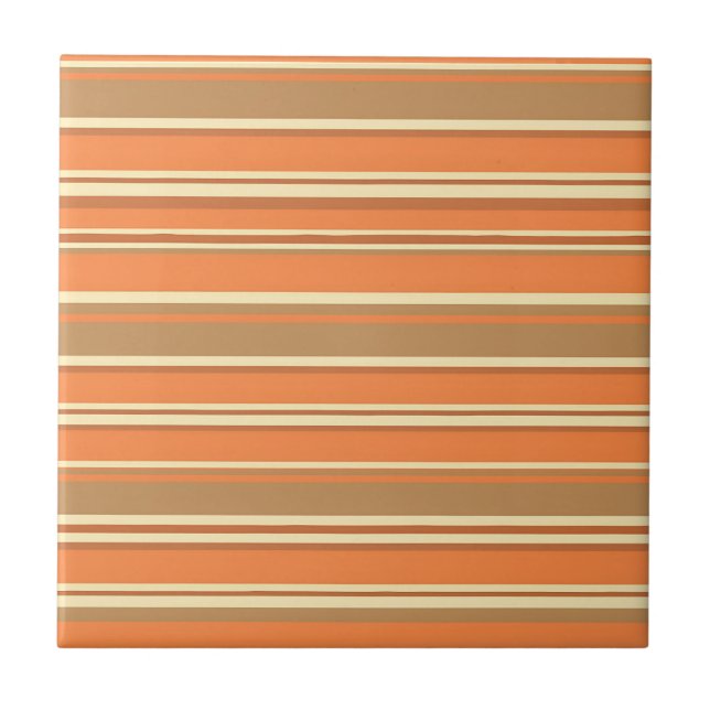 Retro orange brun rand Mid-Century Modern  Kakelplatta (Framsidan)