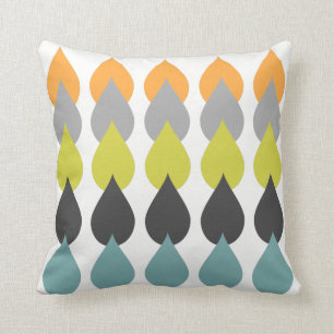 Retro orange Chartreuse gul Aqua Kudde