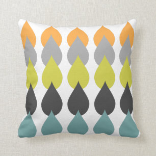 Retro orange Chartreuse gul Aqua Kudde