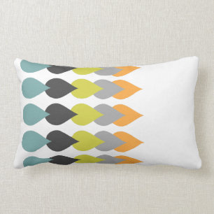 Retro orange Chartreuse gul Aqua Lumbarkudde