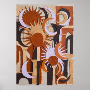 Retro Orange Cirkel Abstrakt Affisch