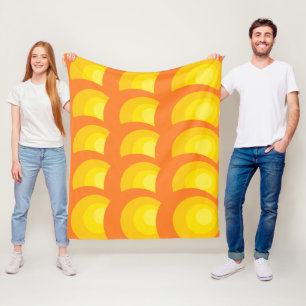 Retro orange cirklar fleecefilt