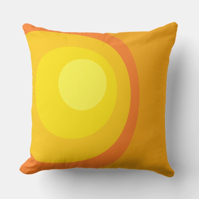 Retro orange cirklar kudde (Framsida)