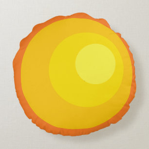 Retro orange cirklar rund kudde