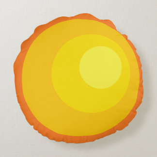 Retro orange cirklar rund kudde