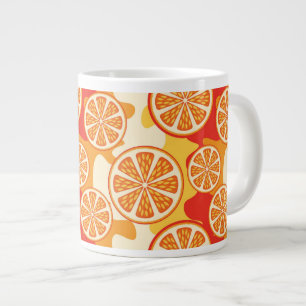 Retro Orange Citrus Mönster Jumbo Mugg