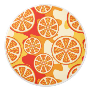 Retro Orange Citrus Mönster Knopp