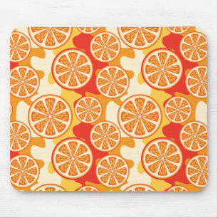 Retro Orange Citrus Mönster Musmatta