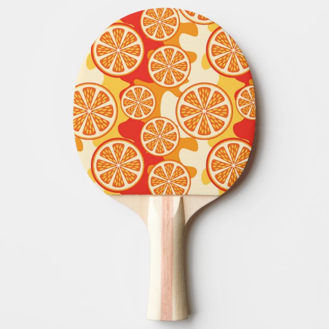 Retro Orange Citrus Mönster Pingisracket (Framsidan)