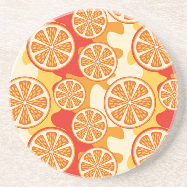 Retro Orange Citrus Mönster Underlägg (Framsidan)