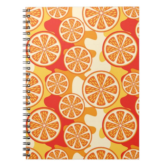 Retro orange citrust mönster anteckningsbok (Framsidan)