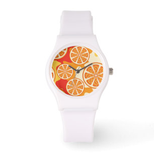Retro orange citrust mönster armbandsur