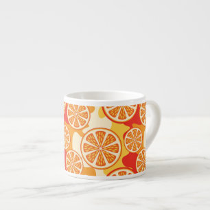 Retro orange citrust mönster espressomugg