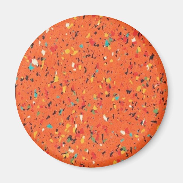 Retro Orange Confetti Specklad Magnet (Framsidan)