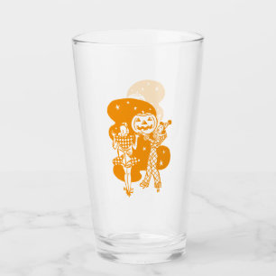 Retro Orange Dam med Pumpkin Glaskopp