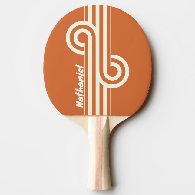 Retro Orange Dubbelrandig Loop med Namn Pingisracket (Baksidan)