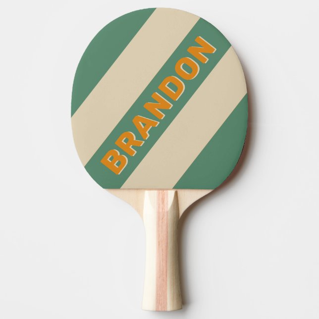 Retro Orange feta ränder med namn Pingisracket (Framsidan)