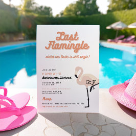 Retro Orange Flamingo Sista Flamingo Sällskapsdam Inbjudningar