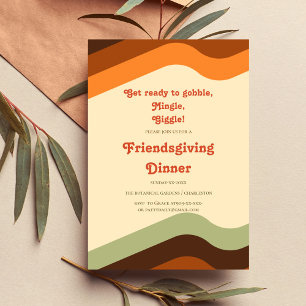 RETRO ORANGE FRIENDSGIVNING INBJUDNINGAR