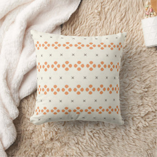 Retro orange geometrisk prickmönster kudde